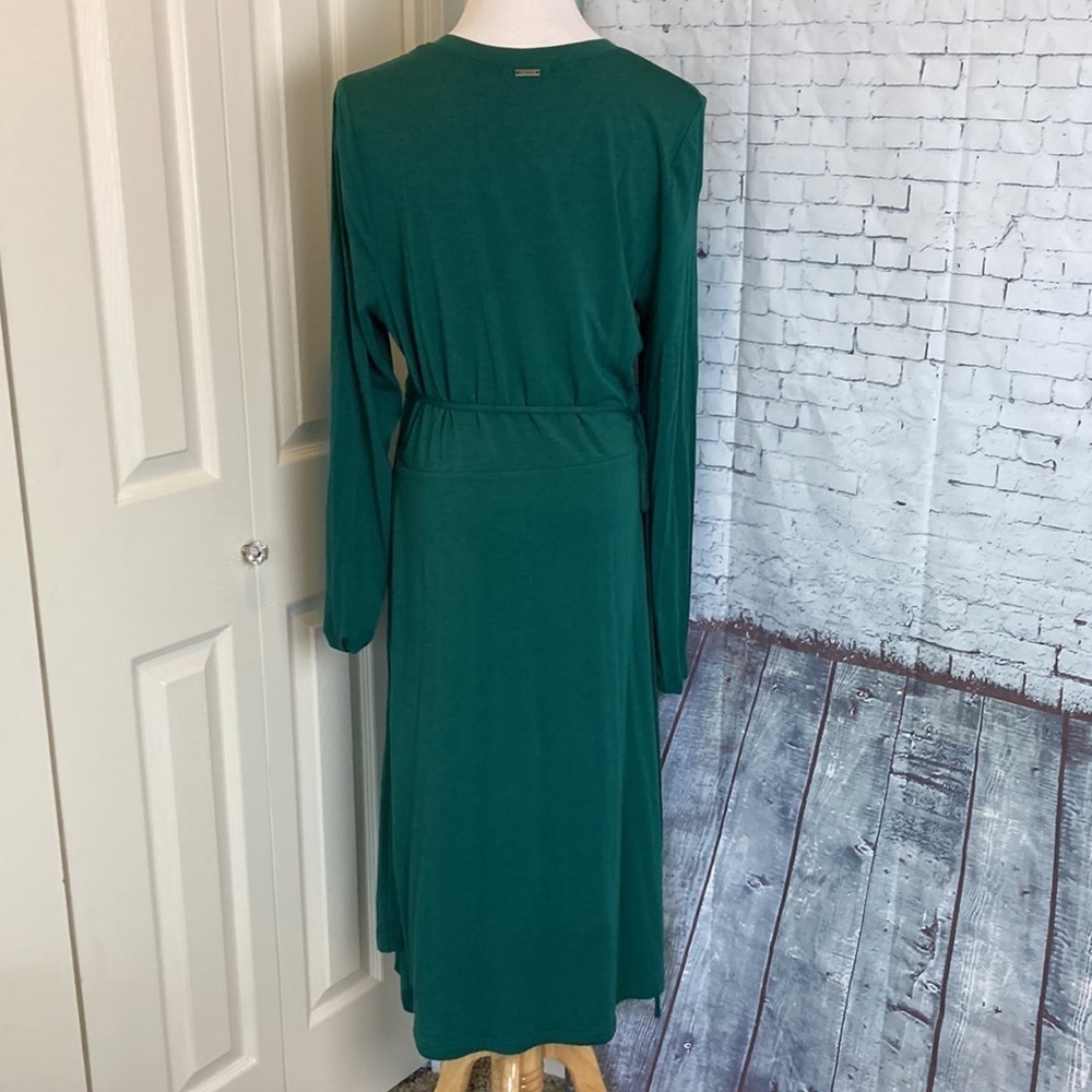 PRANA DEEP PINE HEATHER GREEN FOUNDATION LONG SLEEVE WRAP DRESS 1966871 SZ Large - Picture 6 of 16